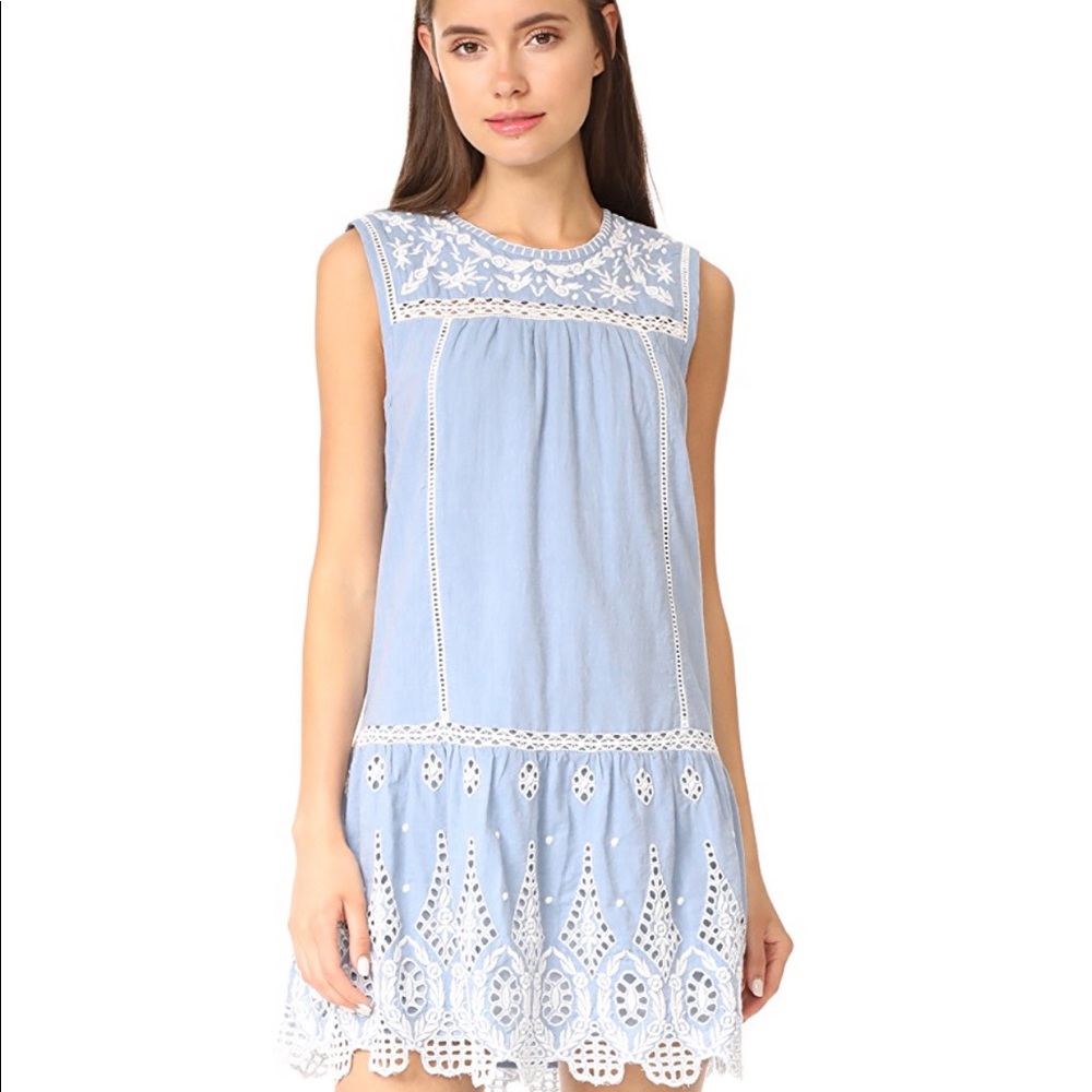 Joie Josune Embroidered Chambray Dress